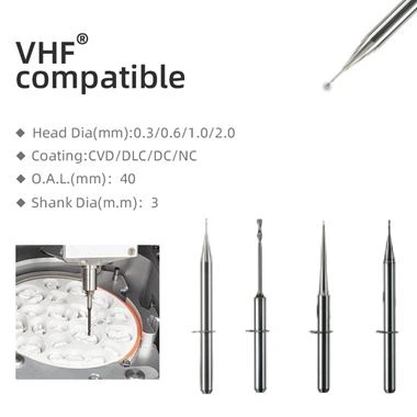 Бур {{0}}.3/0.6/1.0/2.0mm зубоврачебный Zirconia филируя для VHF K5/R5/S1/S2